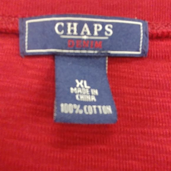 Chaps Denim Red Microstriped Top - Picture 8 of 8